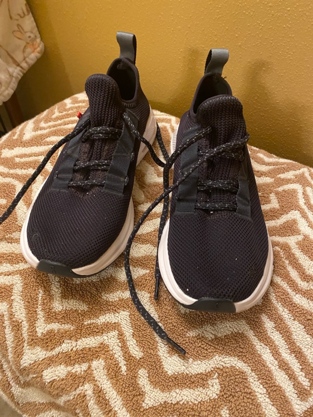 On Running Black Knit Slip-On Sneakers with White Sole